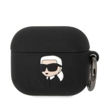 Karl Lagerfeld Silikon Karl Head 3D Hülle für AirPods 3 - Schwarz