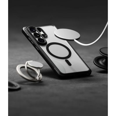 8. Ringke Fusion Bold Magnetische MagSafe-Hülle für Samsung Galaxy S26 Ultra – Transparent Schwarz