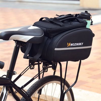 20. Wozinsky große Fahrradgepäckträgertasche 35l + Regenschutz schwarz (WBB19BK)