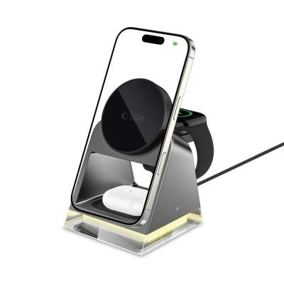 2. Tech-Protect QI15W-A43 3in1 kabelloses Ladegerät mit MagSafe für Apple -Geräte – Schwarz