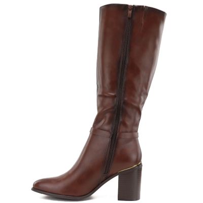 3. Damenstiefel mit Blockabsatz, braun, Sergio Leone KZ-08