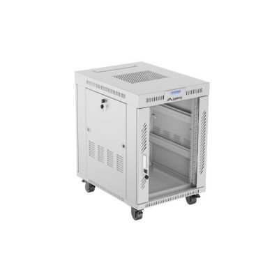 19" 15U 600x800 LCD-Einbauschrank mit grauer Glastür, Lanberg (Flat Pack) V2