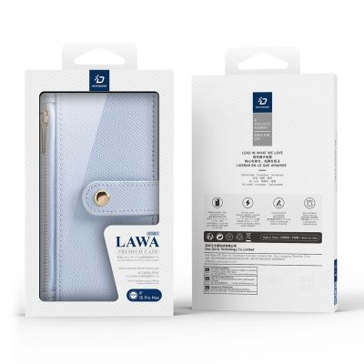3. Dux Ducis Lawa Lederhülle für iPhone 15 Pro - Blau