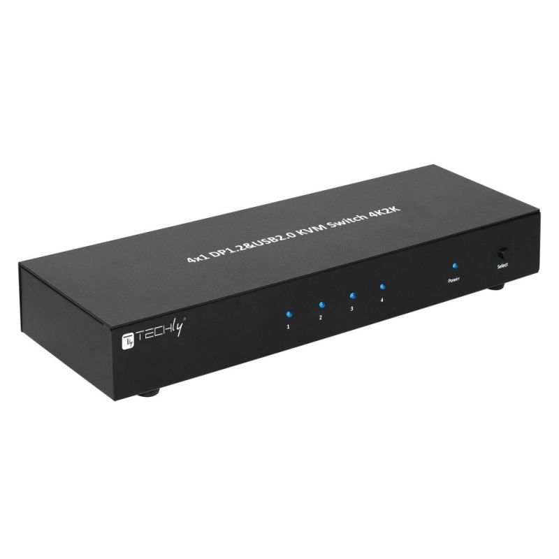 5. Techly IDATA DP-KVM4 KVM-Switch, rackmontierbar, schwarz