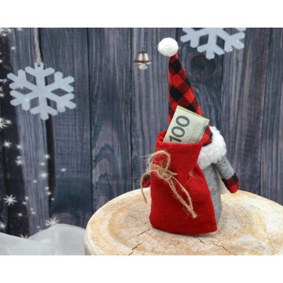 23. Dekorativer Weihnachtsmann mit Geschenktüte, 20 cm, Mädchen