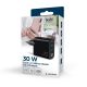 10. GEMBIRD 3-Port-GaN-USB-Schnellladegerät (PD) (2x USB-A + 1x USB Typ-C), 30 W, LCD, Schwarz