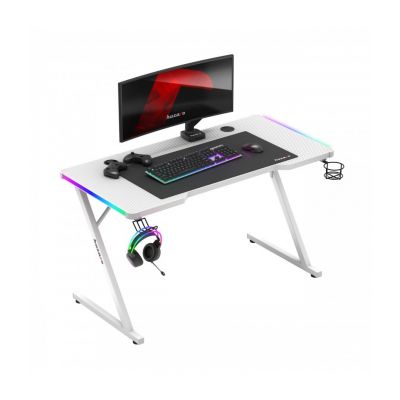 3. Huzaro Hero 2.5 Weißer RGB-Gaming-Schreibtisch
