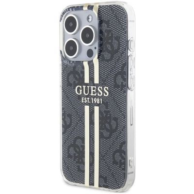 2. Guess IML 4G Gold Stripe Hülle für iPhone 15 Pro – Schwarz