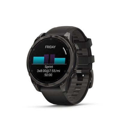 8. Garmin fenix 8 3,56 cm (1.4") AMOLED 47 mm Digital 454 x 454 px Touchscreen Schwarz WLAN GPS