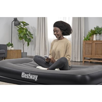 26. Bestway 671BT Luftmatratze, Einzelmatratze, Schwarz, Grau, Unisex