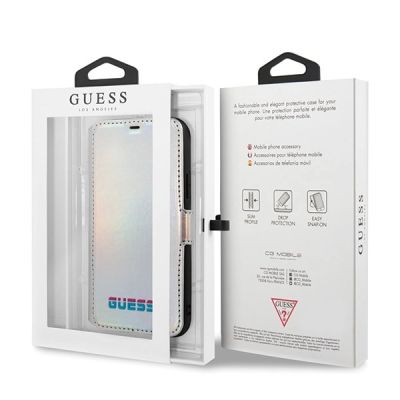 6. Guess, GUFLBKN58BLD iPhone 11 Pro Silber/Silberbuch schillernd