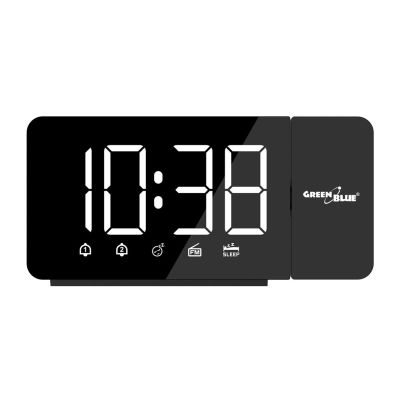 9. GREENBLUE DIGITAL-LED-ALARMRADIO MIT GREENBLUE-PROJEKTOR, FM-RADIO, ALARM, UHR 12/24, USB-NETZTEIL 5V DC + CR2032 GB172