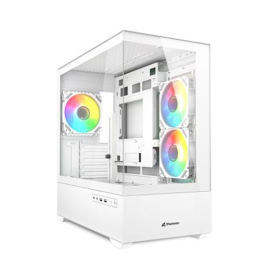 10. Sharkoon MK6 RGB Micro-ATX Computergehäuse, 1x Glas, Weiß