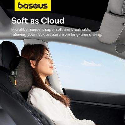 14. Baseus ComfortRide Series Auto-Kopfstützenkissen mit 2 Materialien – dunkelgrün