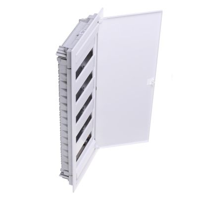 Einbaugehäuse aus Kunststoff mit Metalltür, flächenbündig, Schutzart IP40, 5 Reihen, 60 Module, Noark PM