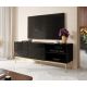 2. ABETO TV-Schrank auf goldfarbenem Stahlrahmen 150x42x60 schwarz/glänzend schwarz