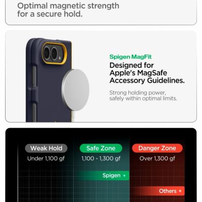 10. Spigen Nano Pop MagSafe iPhone Duo Hülle – Marineblau und Gelb