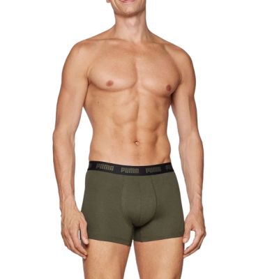 2. Puma Herren-Boxershorts, 2er-Pack, Khaki/Schwarz, bequeme Baumwolle