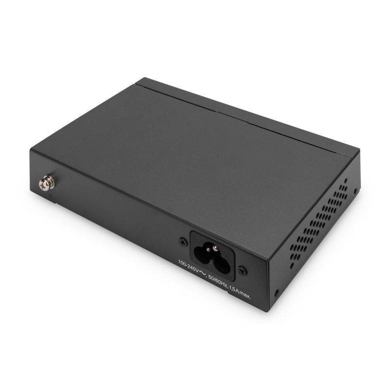 4. Digitus Gigabit Ethernet PoE-Switch, 4 PoE-Ports + 1 Uplink-Port, verfügbare PoE-Leistung: 60 W