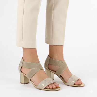 5. Goldfarbene Jezzi RMR1954-27 Riemchensandalen für Damen