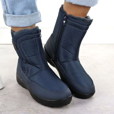 5. Damen-Flachstiefel mit Isolierung, marineblau, Potocki SU33310