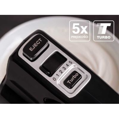 4. ELDOM FOOD PROBOT R120 MIXO 400W, SCHWARZ, 5 GESCHWINDIGKEITEN, SCHLAG- UND MIXFUNKTION, TURBO-TASTE, ZUBEHÖRBEHÄLTER