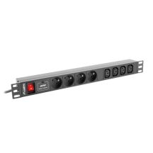 Lanberg PDU-04E04I-0200-IEC-BK Steckdosenleiste (8 x UTE; 2 m; schwarz)