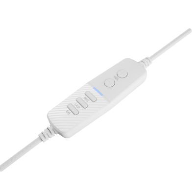 3. GENESIS Neon 764 Kabelgebundenes Gaming-Headset mit Kopfbügel, USB Typ-A, Weiß