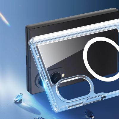 9. Dux Ducis Clin Mag Case für Samsung Galaxy Z Fold 8 Wide, kompatibel mit MagSafe – Transparent