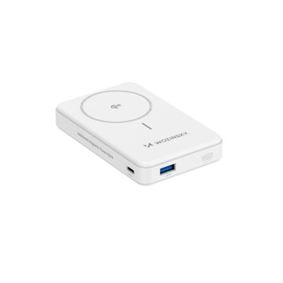 4. Powerbank Wozinsky WLWP-10KA0Y3WS 22,5W PD Qi2 10000 mAh, mit Ständer, 1x USB-A, 1x USB-C - weiß