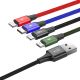 4. Baseus Kabel USB 4in1 Kabel, 2x Lightning / USB Typ C / Micro USB, Nylon geflochten 3.5A 1.2m schwarz (CA1T4-A01)