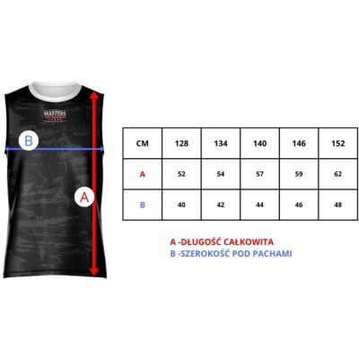 2. MASTERS "FIGHT" Kick Light ärmelloses T-Shirt (Kindergröße) (WAKO-ZERTIFIZIERT)