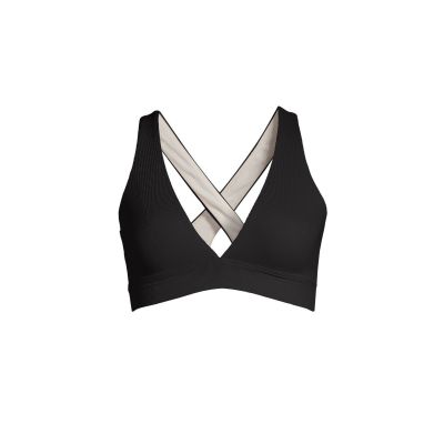 CASALL V-Ausschnitt Crossback Bikini Top Schwarz