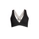 CASALL V-Ausschnitt Crossback Bikini Top Schwarz