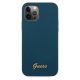 3. Guess, GUHCP12LLSLMGBL iPhone 12 Pro Max 6,7" blau/blaue Hardcase-Metall-Logoschrift