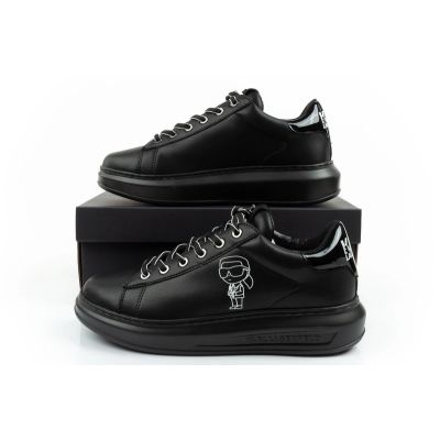10. Karl Lagerfeld Herrenschuhe Sneaker Kapri aus naturfarbenem Leder, schwarz