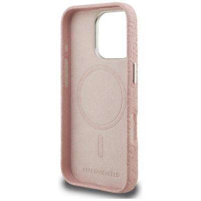 7. Karl Lagerfeld FW Stamped Karl MagSafe Hülle für iPhone 16 Pro Max - Pink