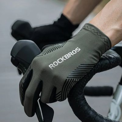 4. Rockbros 16110006003 stoßdämpfende Fahrradhandschuhe Größe L – Grün und Schwarz