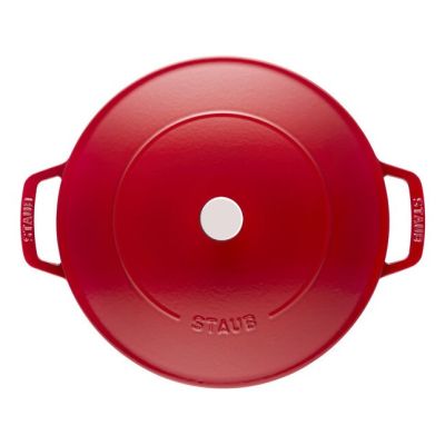 2. Tiefe Schmorpfanne mit Deckel Staub – 24 cm, Rot
