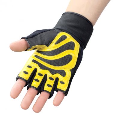 39. Turnhandschuhe Schwarz/Gelb HMS RST01 Größe XL
