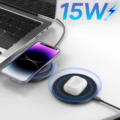 11. Wozinsky WLI-01Y 15W Qi Induktives Ladegerät mit USB-C Kabel - Schwarz