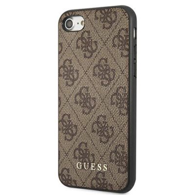 2. Guess 4G Metal Gold Logo Case für iPhone SE 2022 / 2020 / 7 / 8 - Braun