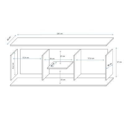 2. TV-Schrank SOHO 180 schwarz/glänzend schwarz