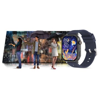 22. Smartwatch Gravity GT15-4 mit blauem Silikonarmband + Titanarmband