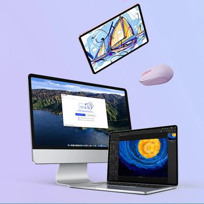 14. Baseus F01B 2,4-GHz-Funkmaus + Bluetooth 3.0 + 5.0 – Lila