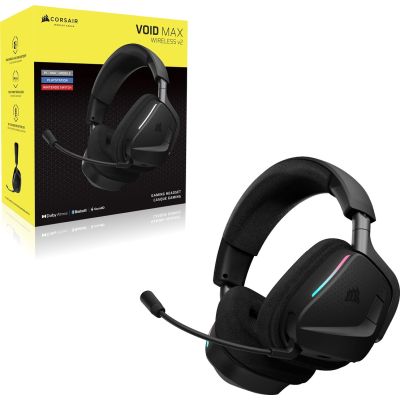 5. Corsair VOID v2 MAX WIRELESS Kabelloses Bluetooth-Gaming-Headset mit Bügel, Schwarz