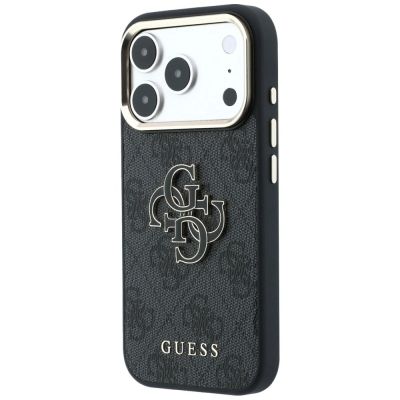 2. Guess 4G & Big Resin Logo Hülle für iPhone 17 Pro Max / 18 Pro Max - Schwarz
