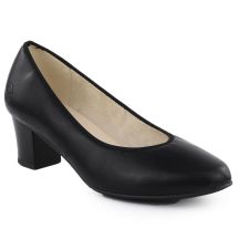 Schwarze Damen-Pumps aus Leder mit niedrigem Absatz, Modell Rieker 44650