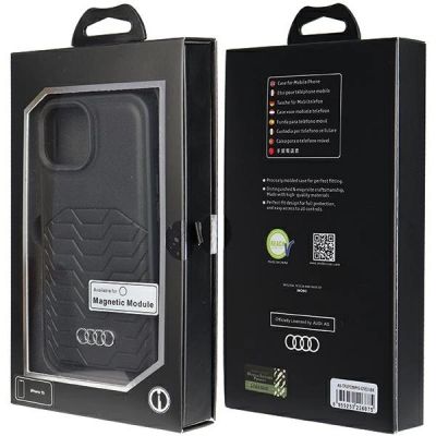 7. Audi Kunstlederhülle mit MagSafe für iPhone 15/14/13 – Schwarz