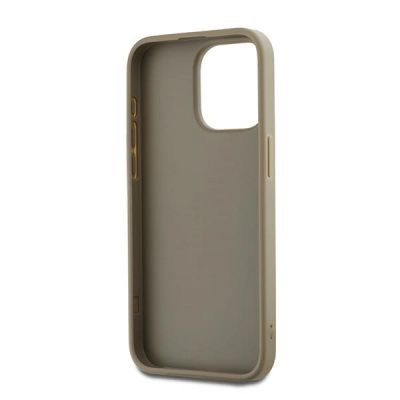 6. DKNY Wrist Strap Stock Logo Hülle für iPhone 15 Pro Max – Beige